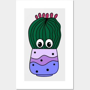 Cute Cactus Design #263: Bulky Cactus In Ombre Pot Posters and Art